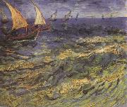 Vincent Van Gogh Seascape at Saintes-Maries (nn04) oil painting picture wholesale